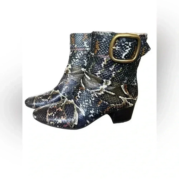 Coach Cassandra Oxblood/ Multicolor Real Snakeskin Booties - Picture 5 of 15